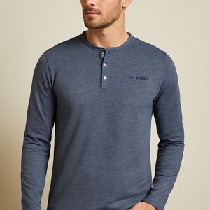 Ted Baker Men's Slate Long Sleeve Henley